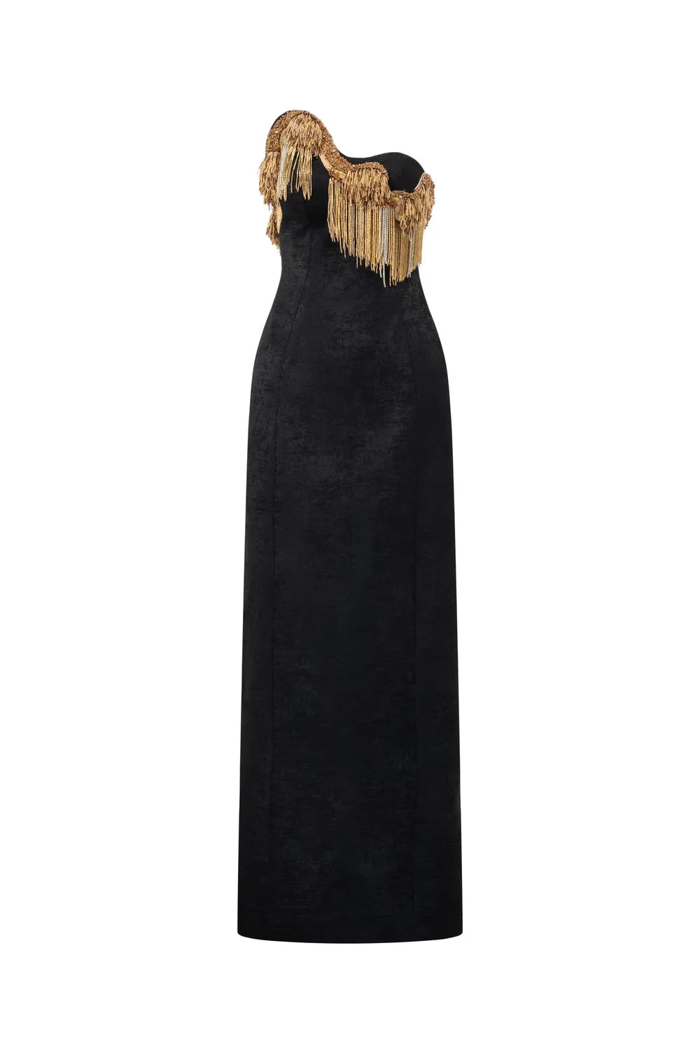 Golden Chestline Straight Dress
